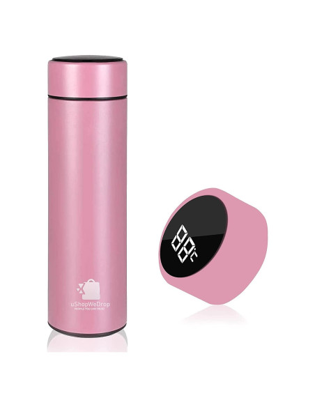 Taza de Viaje Rosa Ushopwedrop 500ml Acero Inoxidable Aislada