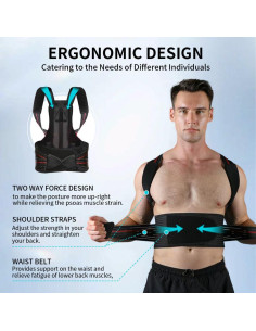 Corrector de Postura CALVINER Faja Ajustable XX-Large 105-115cm 2