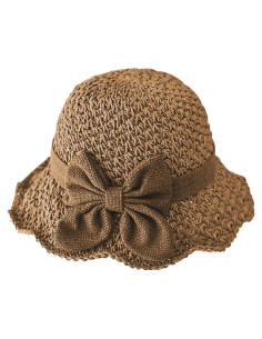 Sombrero de paja plegable para mujer UPF 50+ ala ancha 7.5cm