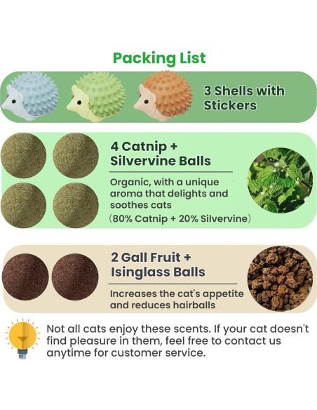 Juguetes de Hierba Gatera Petinstinct 3 Conchas 6 Bolas