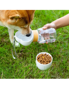 Botella de Agua y Comida 2 en 1 para Mascotas GCFTIFF 350ml 2