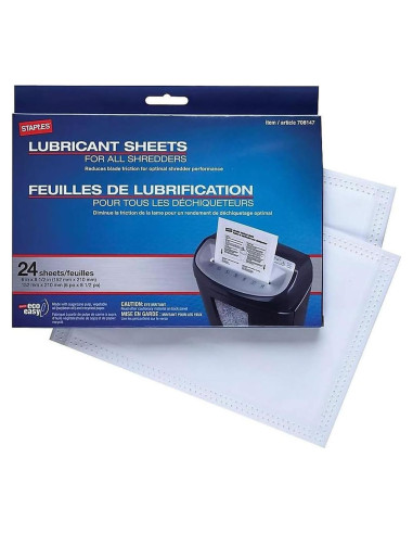 Hojas Lubricantes para Trituradoras STAPLES 24 Unidades