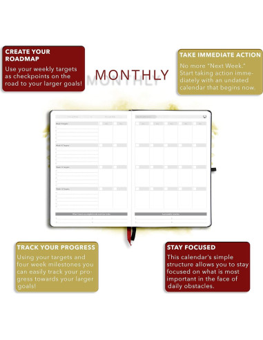 Planificador Fénix - Agenda y Diario de Gratitud 6 Meses