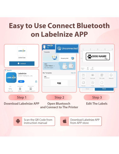 Impresora de Etiquetas TYPONOS P21 Bluetooth Mini Blanca