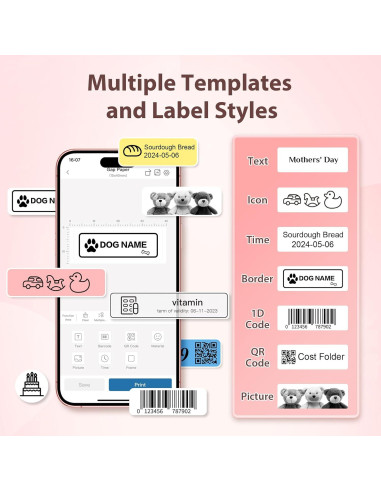 Impresora de Etiquetas TYPONOS P21 Bluetooth Mini Blanca