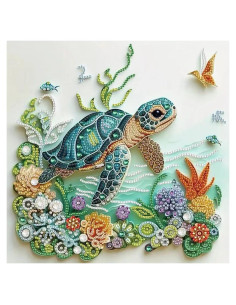 Kit de Pintura de Diamante 5D ZQEATRY Tortuga Marina 30x30cm