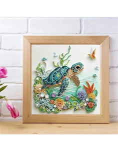 Kit de Pintura de Diamante 5D ZQEATRY Tortuga Marina 30x30cm 2