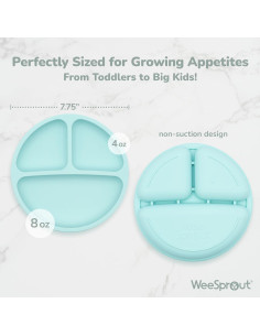 Platos de Silicona WeeSprout para Bebés - Paquete de 3, Irrompibles 2
