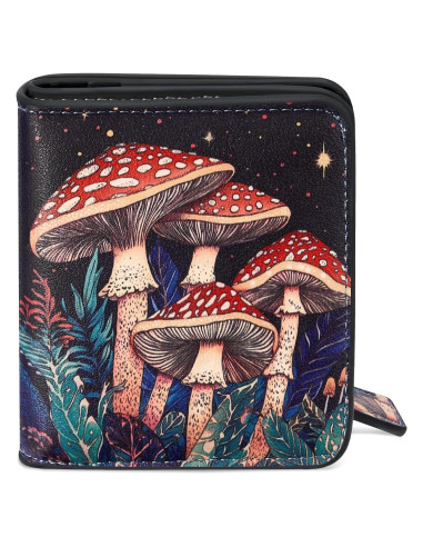 Billetera Compacta Mujer Toughergun Cuero RFID Bifold 10.67x9.14cm