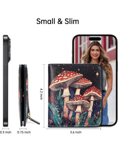 Billetera Compacta Mujer Toughergun Cuero RFID Bifold 10.67x9.14cm 2