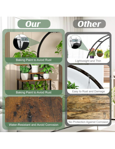 Soporte de Plantas XPIY 152 cm con Luces de Crecimiento 8 Niveles