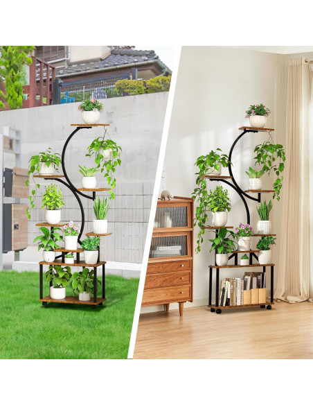 Soporte de Plantas XPIY 152 cm con Luces de Crecimiento 8 Niveles