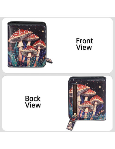 Billetera Compacta Mujer Toughergun Cuero RFID Bifold 10.67x9.14cm