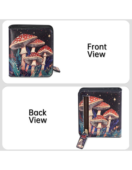 Billetera Compacta Mujer Toughergun Cuero RFID Bifold 10.67x9.14cm