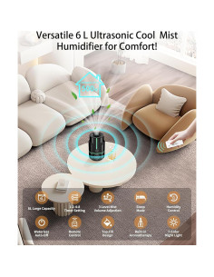 Humidificador inteligente LRAZU 6L negro ultra silencioso 22dB 2