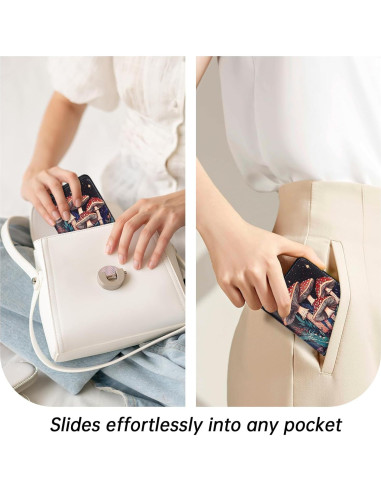 Billetera Compacta Mujer Toughergun Cuero RFID Bifold 10.67x9.14cm