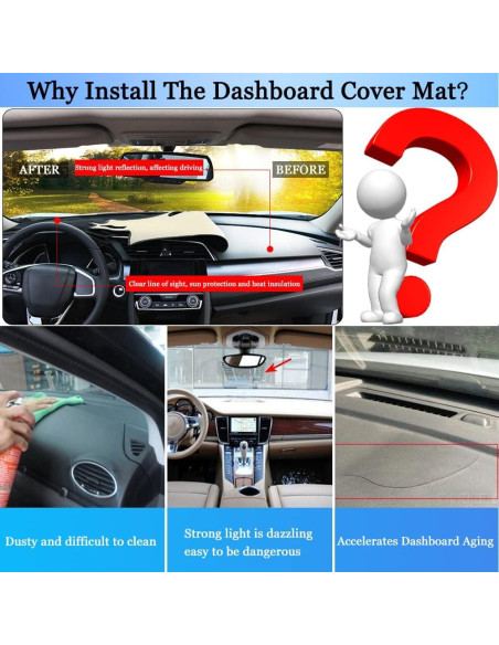 Cubierta de tablero YOFAMO para Toyota RAV4 2013-2018 - Antideslizante