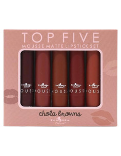 Set de 5 Labiales Mousse Mate Italia Deluxe Chola Browns