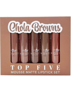 Set de 5 Labiales Mousse Mate Italia Deluxe Chola Browns 2