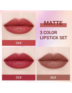Set de 3 Barras de Labios Mate CAKAILA - Larga Duración 2