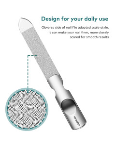 Lima de Uñas MR.GREEN Mini Profesional Acero Inoxidable Doble Cara 2
