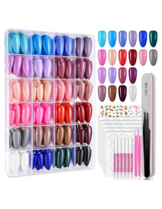 Kit Uñas Postizas Almendra TsMADDTs 720pcs 24 Colores