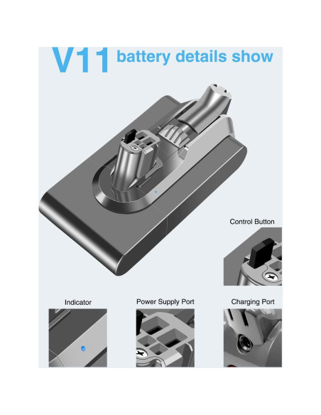 Batería de Reemplazo DTK 6000mAh para Dyson V11 V15 SV15 SV16