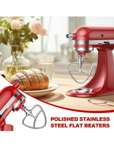 Batidor Plano de Acero Inoxidable GVODE para KitchenAid 4.5-5QT 2