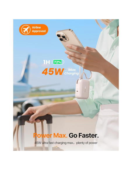 Power Bank TORRAS 10000mAh 45W USB-C Carga Rápida Oro