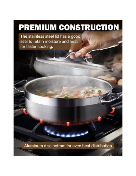 Sartén Profunda Cooks Standard 4QT Acero Inoxidable Cepillado