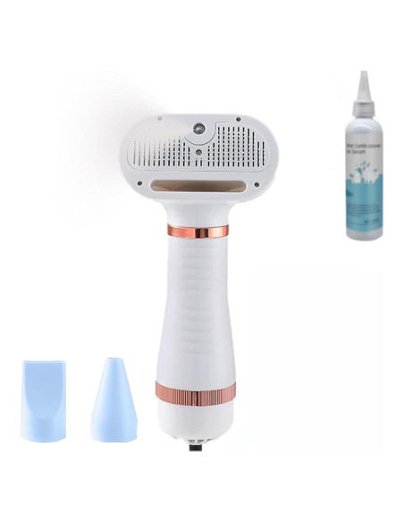 Cepillo de Vapor para Mascotas 6 en 1 ORO ROSA - Peine y Spray