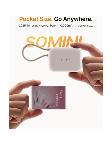 Power Bank TORRAS 10000mAh 45W USB-C Carga Rápida Oro