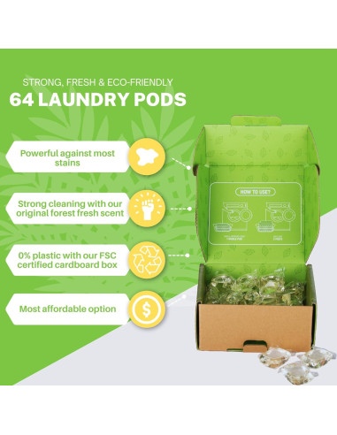 Bolsas de detergente ecológicas Greenseedz 64 unidades aroma fresco