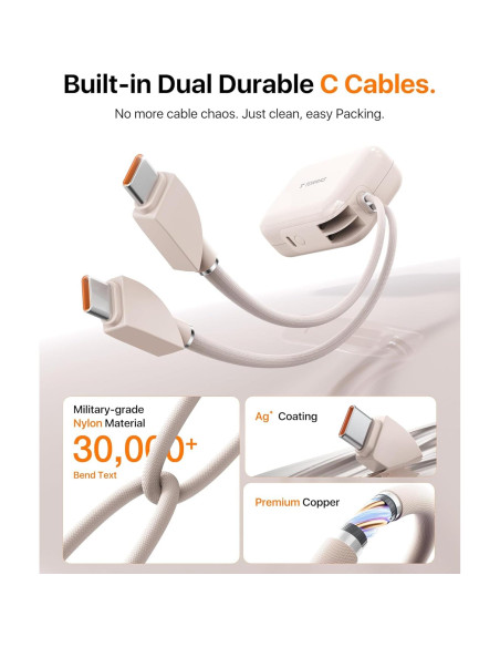 Power Bank TORRAS 10000mAh 45W USB-C Carga Rápida Oro