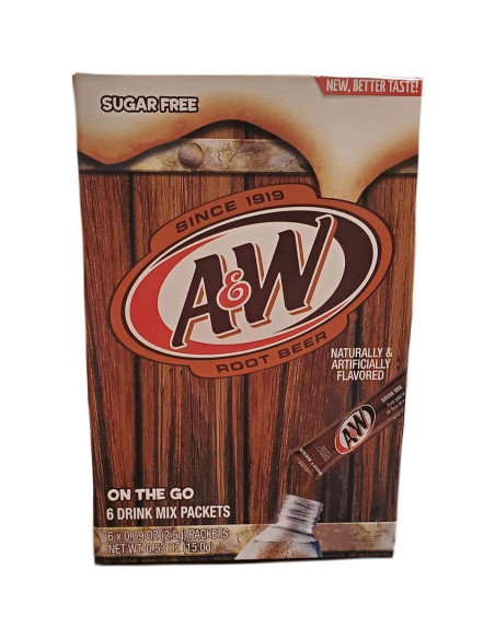 A&W Root Beer Sin Cafeína y Sin Azúcar 2 Paquetes 12 Latas