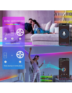Tira de luz LED BUIESTUR 150 pies RGB con control remoto 2
