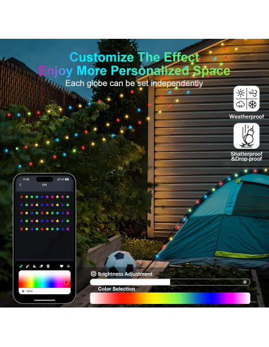 Guirnalda de Luces LED 10m SuperRGB 50 Luces RGB Control Remoto