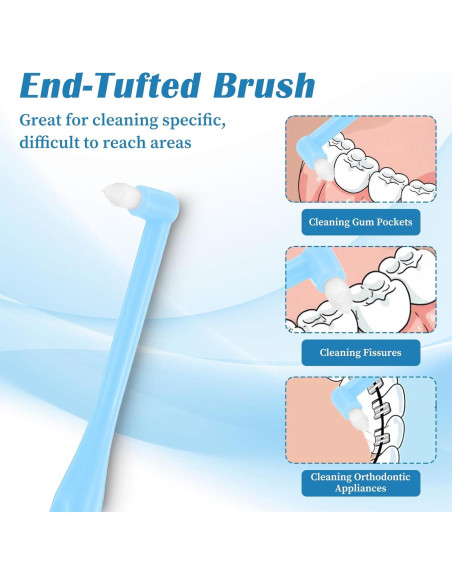 8 Cepillos de Dientes Ortodónticos YBEATY Punta Pequeña