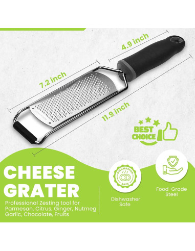 Rallador de Queso Ultra Fino EJKJ Acero Inoxidable 31.7 cm