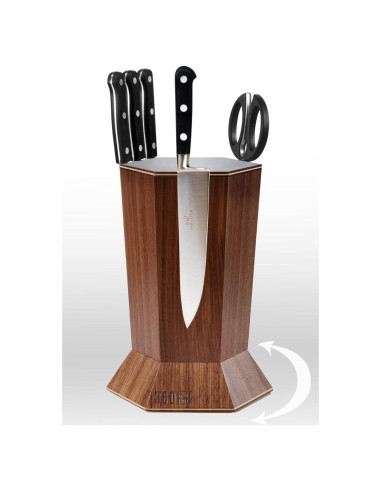 Bloque de Cuchillos Magnético Rotativo 360 Knife Block Nuez