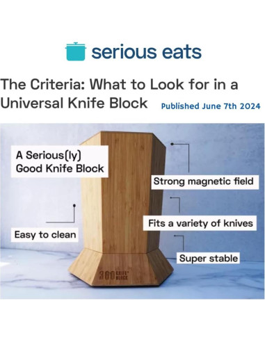 Bloque de Cuchillos Magnético Rotativo 360 Knife Block Nuez