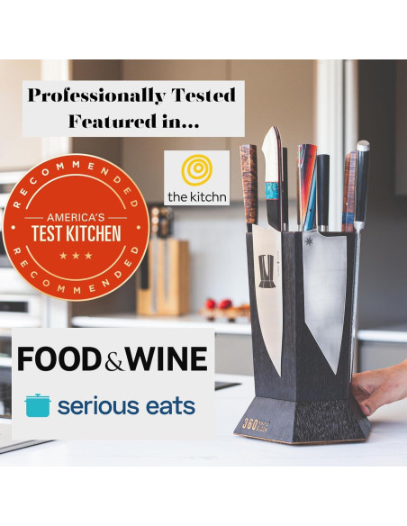 Bloque de Cuchillos Magnético Rotativo 360 Knife Block Nuez