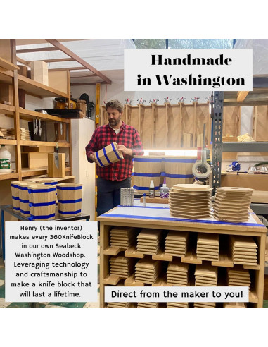 Bloque de Cuchillos Magnético Rotativo 360 Knife Block Nuez