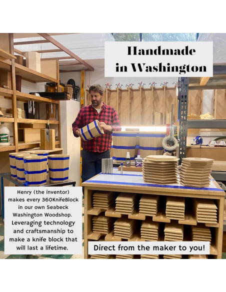 Bloque de Cuchillos Magnético Rotativo 360 Knife Block Nuez