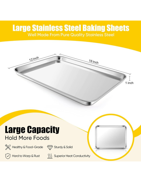 Bandeja para Hornear Homikit 40.6x30.5 cm Acero Inoxidable