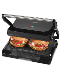 Prensa Panini y Grill Proctor Silex 1000W Compacto Negro