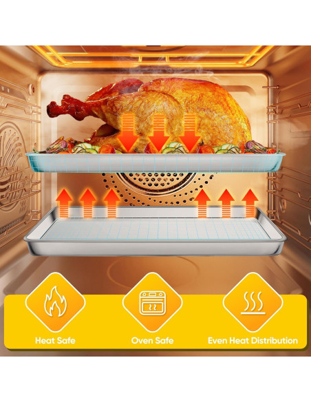 Bandeja para Hornear Homikit 40.6x30.5 cm Acero Inoxidable