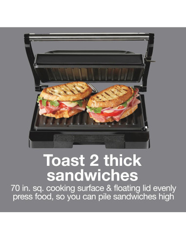 Prensa Panini y Grill Proctor Silex 1000W Compacto Negro