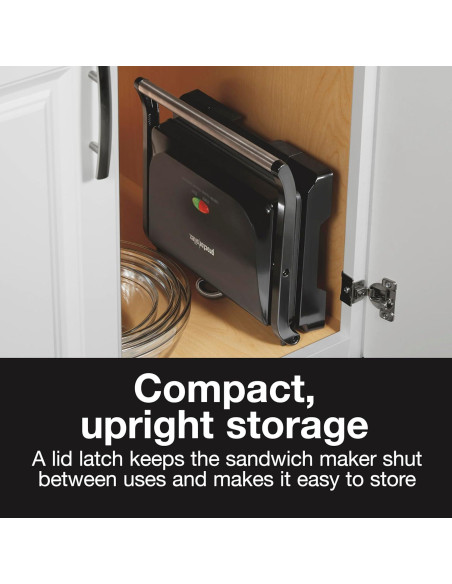 Prensa Panini y Grill Proctor Silex 1000W Compacto Negro