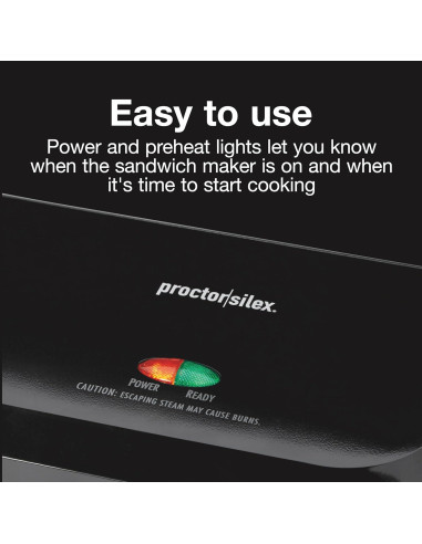 Prensa Panini y Grill Proctor Silex 1000W Compacto Negro